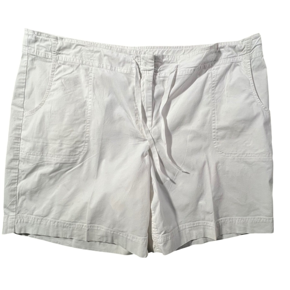 J. Jill Shorts Womens 18 Petite White Stretch Cotton Drawstring Zip Fly